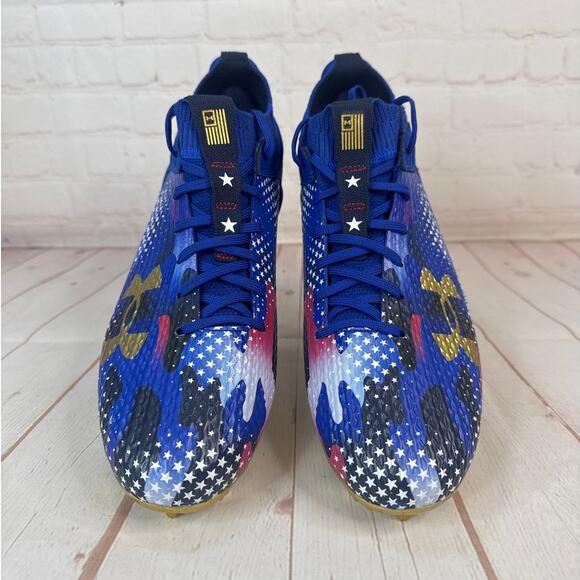 Under Armour Spotlight 4 MC USA Football Cleats Mens Size 12 (3027307-400) - Picture 6 of 10